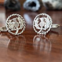 Shetland Jewellery Silver Thistle Cufflinks