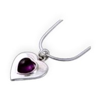 Peerie Smoorikins Silver Heart Pendant set with Amethyst