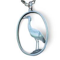 Heron Standing Pendant with Silver Chain