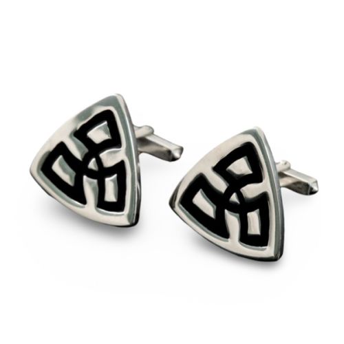 Triquetra Triangle Silver Celtic Cufflinks