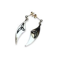 Curved Sterling Silver Triquetra Celtic Earrings