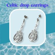 Scottish Silver Celtic Drop Earrings - Mithril Jewellery